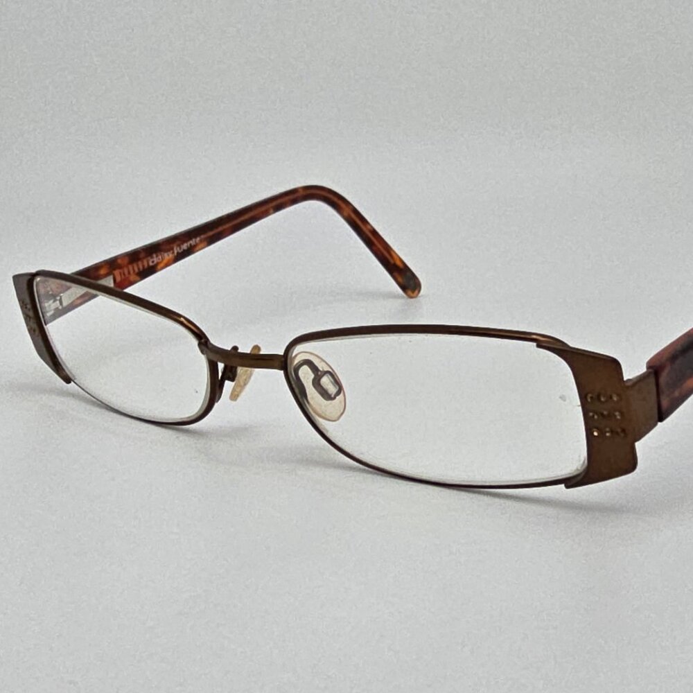 Daisy Fuentes Jasmine B 183 Brown Rhinestone Eyeglasses Frame w/ Flexhinge 50mm